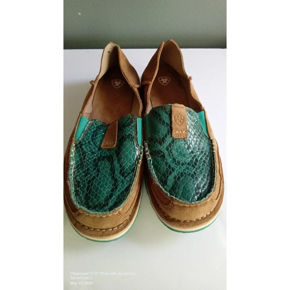 Ariat Moccasin Loafers Snake Print Slip On Casual‎ Comfort Shoes